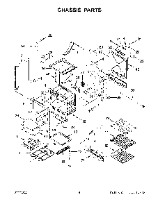 Chassis Parts Diagram and Parts List for YKSEB900ESS4  KitchenAid Range