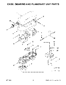 Case, Gearing And Planetary Unit Parts Diagram and Parts List for KSM55SXXXCU0  KitchenAid Mixer