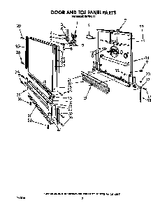 Door And Panel Diagram and Parts List for 8519L11  Roper Dishwasher
