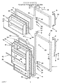 DOOR PARTS Diagram and Parts List for YRT14HDYJW00  Roper Refrigerator