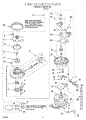 PUMP AND MOTOR Diagram and Parts List for DU935QWDB0  Whirlpool Dishwasher
