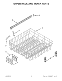 UPPER RACK AND TRACK PARTS Diagram and Parts List for KUDC10FXBL6  KitchenAid Dishwasher