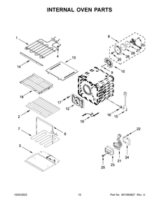 Internal Oven Parts Diagram and Parts List for KODE900HSS21  KitchenAid Wall Oven