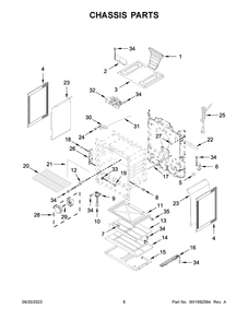 Chassis Parts Diagram and Parts List for WFG525S0JS6  Whirlpool Range
