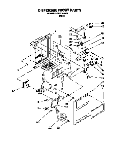 Dispenser Front Diagram and Parts List for 3XR2727FB00  Whirlpool Refrigerator