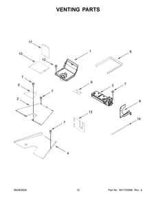 07 - Venting Parts Diagram and Parts List for KFGC558JMH07  Whirlpool Range