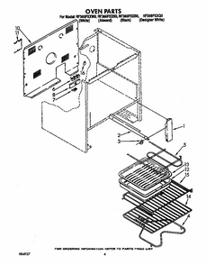 Oven Diagram and Parts List for RF3660XXW0  Whirlpool Range