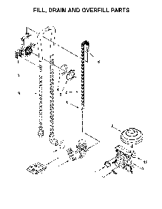Fill, drain and overfill parts Diagram and Parts List for 66513479N413  Kenmore Dishwasher