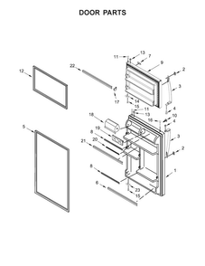 Door Parts Diagram and Parts List for WRT318FZDW00  Whirlpool Refrigerator