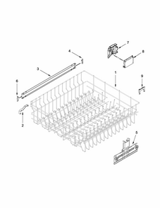 Upper Rack And Track Parts Diagram and Parts List for 66513204N410  Kenmore Dishwasher