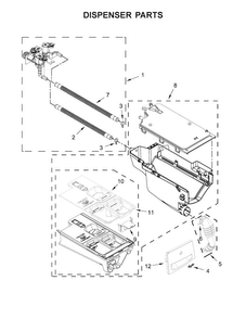 Dispenser Parts Diagram and Parts List for WFW72HEDW0  Whirlpool Washer