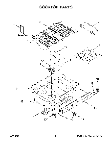 Cooktop Parts Diagram and Parts List for KFGD500ESS11  KitchenAid Range