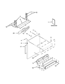 Part Location Diagram of W10751505 Whirlpool PANEL-TOE