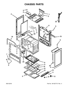 Chassis Parts Diagram and Parts List for IGS426AS1  Whirlpool Range