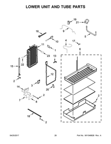 Lower Unit And Tube Parts Diagram and Parts List for KBSD618ESS01  KitchenAid Refrigerator