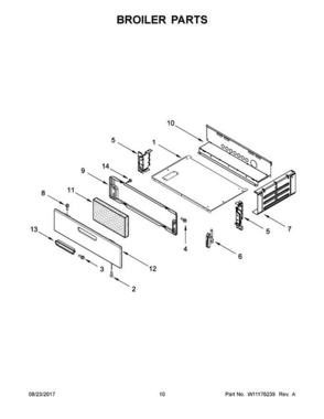 06 - Broiler Parts Diagram and Parts List for WFG320M0BB2  Whirlpool Range