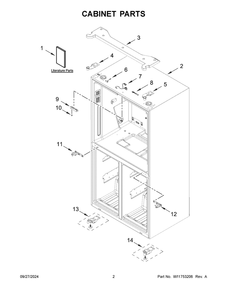 Part Location Diagram of W11731966 Whirlpool HINGE-DOOR