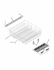 Upper Rack And Track Parts Diagram and Parts List for 66513073K216  Kenmore Dishwasher