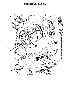 Bulkhead parts Diagram and Parts List for 11068133414  Kenmore Dryer