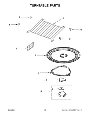 06 - TURNTABLE PARTS Diagram and Parts List for YWMH53520CB1  Whirlpool Microwave