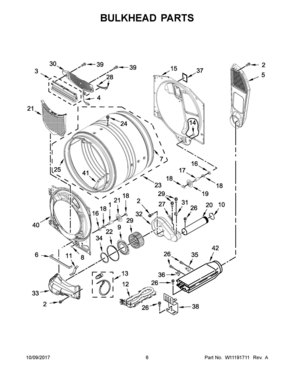 04 - BULKHEAD PARTS Diagram and Parts List for CED7464GW1  Whirlpool Dryer