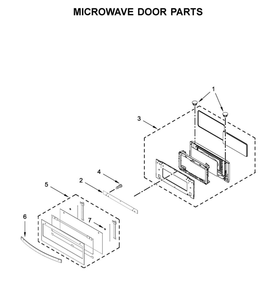 Microwave Door Parts Diagram and Parts List for WOC75EC7HS04  Whirlpool Microwave
