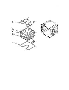 Internal Oven Diagram and Parts List for RS610PXHW1  Whirlpool Range