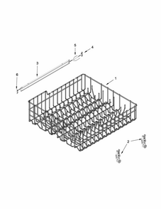 Upper Rack And Track Parts Diagram and Parts List for IUD3100BW3  Whirlpool Dishwasher