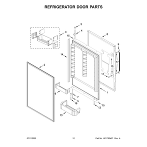 Refrigerator Door Parts Diagram and Parts List for KBBR336SPS00  KitchenAid Refrigerator