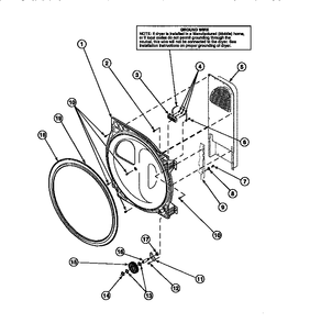 19 - Rear Blkhd/Seal/Cylinder Roller/Term Blk Diagram and Parts List for LG8109L2  Whirlpool Washer