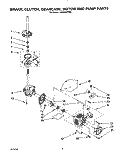 BRAKE, CLUTCH, GEARCASE, MOTOR AND PUMP Diagram and Parts List for LA5588XYW0  Whirlpool Washer