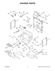 04 - Chassis Parts Diagram and Parts List for MFES6030RZ0  Whirlpool Range