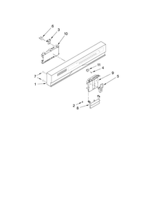 Control Panel And Latch Parts Diagram and Parts List for KUDS30IVSS1  KitchenAid Dishwasher