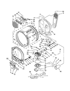 Bulkhead Parts Diagram and Parts List for WGD8100BW0  Whirlpool Dryer