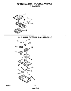 ^electric Grill Diagram and Parts List for N9457*2  Roper Range