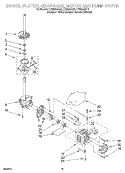 BRAKE, CLUTCH, GEARCASE, MOTOR AND PUMP Diagram and Parts List for LTE6234DQ2  Whirlpool Washer Dryer Combo