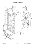 CABINET PARTS Diagram and Parts List for KFIS20XVMS11  KitchenAid Refrigerator