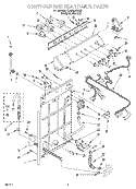 CONTROLS AND REAR PANEL Diagram and Parts List for 7LSR9245HZ0  Whirlpool Washer