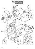 BULKHEAD PARTS Diagram and Parts List for LEN2000LW1  Whirlpool Dryer