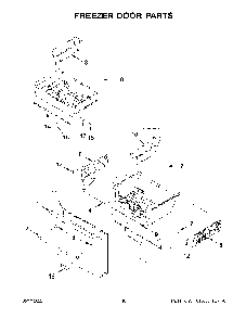 Freezer Door Parts Diagram and Parts List for KRFF507HPS04  KitchenAid Refrigerator