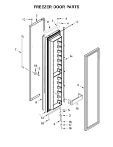 Freezer Door Parts Diagram and Parts List for KBSN602EBS00  KitchenAid Refrigerator