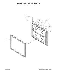 Freezer Door Parts Diagram and Parts List for WRF560SEYW04  Whirlpool Refrigerator