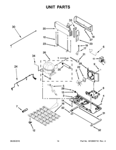 Unit Parts Diagram and Parts List for KRFF707EBS00  KitchenAid Refrigerator