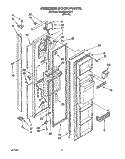 FREEZER DOOR Diagram and Parts List for KSRB22QABL11  KitchenAid Refrigerator