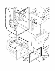 Liner Parts Diagram and Parts List for 59673003510  Kenmore Refrigerator