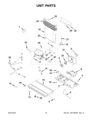 Unit Parts Diagram and Parts List for WRX735SDHZ02  Whirlpool Refrigerator