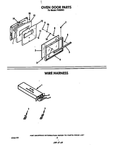Oven Door Diagram and Parts List for F4858*3  Roper Range