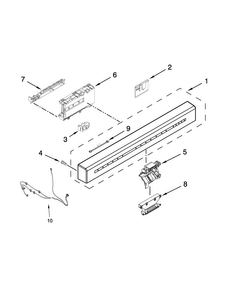 Control Panel And Latch Parts Diagram and Parts List for KDFE304DBL2  KitchenAid Dishwasher