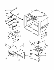 Freezer Liner Parts Diagram and Parts List for 59669333010  Kenmore Refrigerator