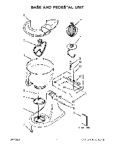 Base And Pedestal Unit Diagram and Parts List for 5KSM150PSZMI0  KitchenAid Mixer